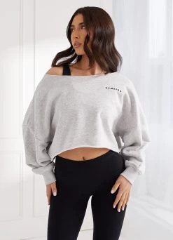 Gym King Move Your Way Crop Sweatshirt - Snow Marl 17 Gym King Move Your Way Crop Sweatshirt - Snow Marl -Fit Wear Shop Q124LADIESPEACH MYWCAMP6352copy