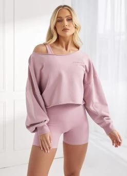 Gym King Move Your Way Crop Sweatshirt - Dusky Mauve -Fit Wear Shop Q124LADIESPEACH MYWCAMP6546copy