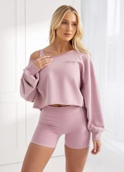 Gym King Move Your Way Crop Sweatshirt - Dusky Mauve -Fit Wear Shop Q124LADIESPEACH MYWCAMP6549copy