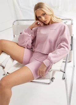 Gym King Move Your Way Crop Sweatshirt - Dusky Mauve -Fit Wear Shop Q124LADIESPEACH MYWCAMP6575copy