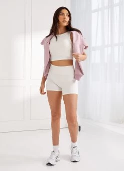 Gym King Peach Luxe High Neck Tank - Marshmallow Luxe 24 Gym King Peach Luxe High Neck Tank - Marshmallow Luxe -Fit Wear Shop Q124LADIESPEACH MYWCAMP7059