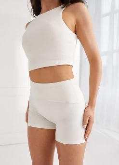 Gym King Peach Luxe High Neck Tank - Marshmallow Luxe 21 Gym King Peach Luxe High Neck Tank - Marshmallow Luxe -Fit Wear Shop Q124LADIESPEACH MYWCAMP7150