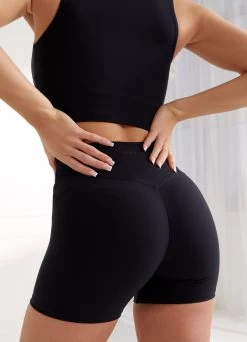 Gym King Peach Luxe 4" Short - Black Luxe -Fit Wear Shop Q124LADIESPEACH MYWCAMP8401