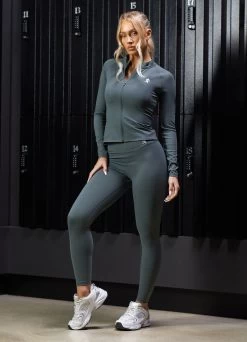 Gym King 365 Full Zip Funnel - Green Smoke 24 Gym King 365 Full Zip Funnel - Green Smoke -Fit Wear Shop Q124LADIESTRIB3CAMP2393copy