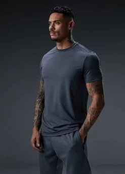 Gym King Alpha Poly Tee - Graphite -Fit Wear Shop Q124MENSECOMALPHA EST2591copy