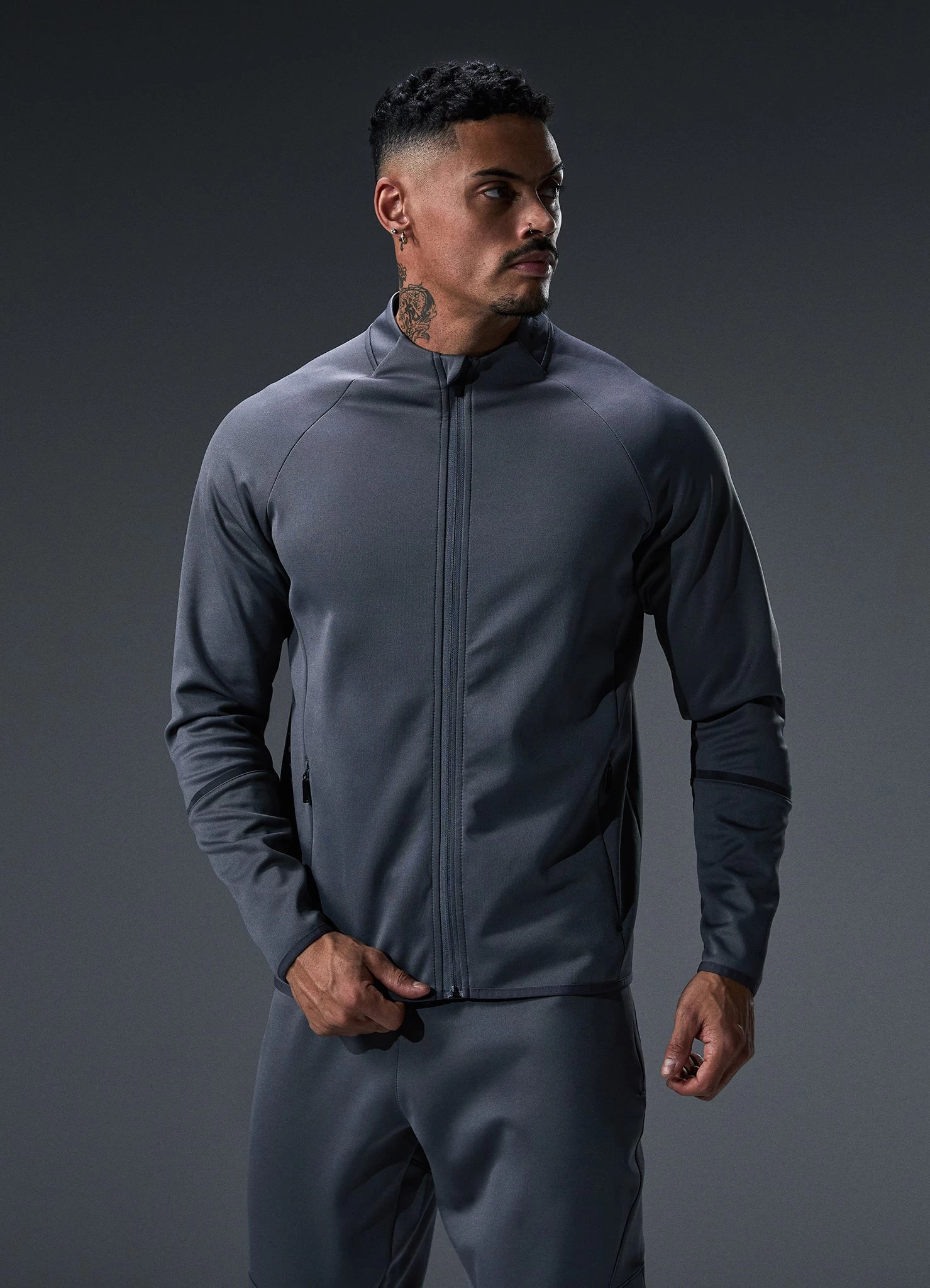 Gym King Alpha Poly Bomber Tracksuit - Graphite 6 Gym King Alpha Poly Bomber Tracksuit - Graphite - Image 4
