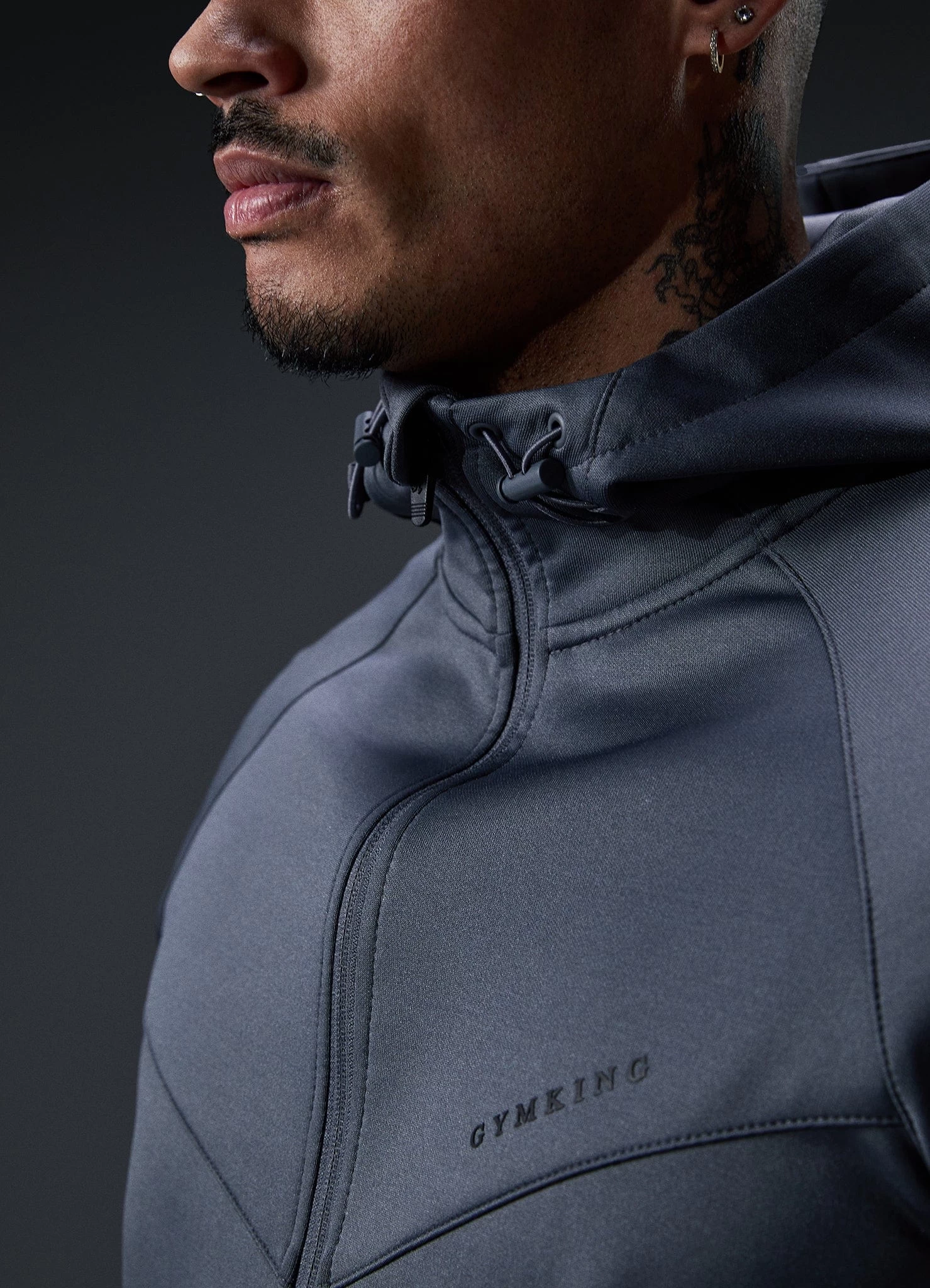 Gym King Alpha Poly FZ Hood - Graphite 10 Gym King Alpha Poly FZ Hood - Graphite - Image 8