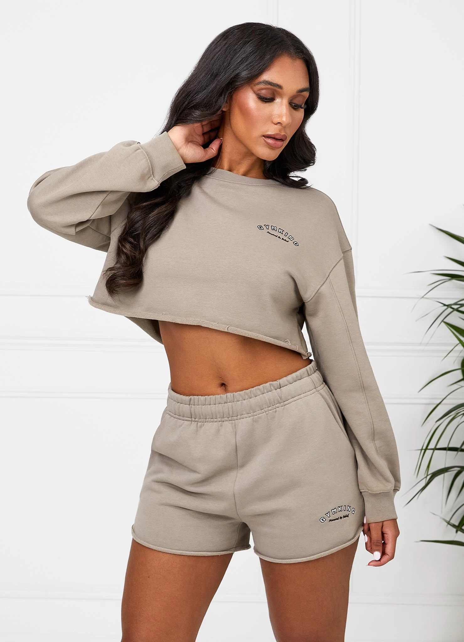 Gym King Radiance Crop Sweatshirt - Mocha 3 Gym King Radiance Crop Sweatshirt - Mocha