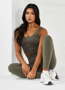 Gym King Peach Luxe Tank - Olive Luxe -Fit Wear Shop Q4LADIESCAMPPEACHLUXE9323