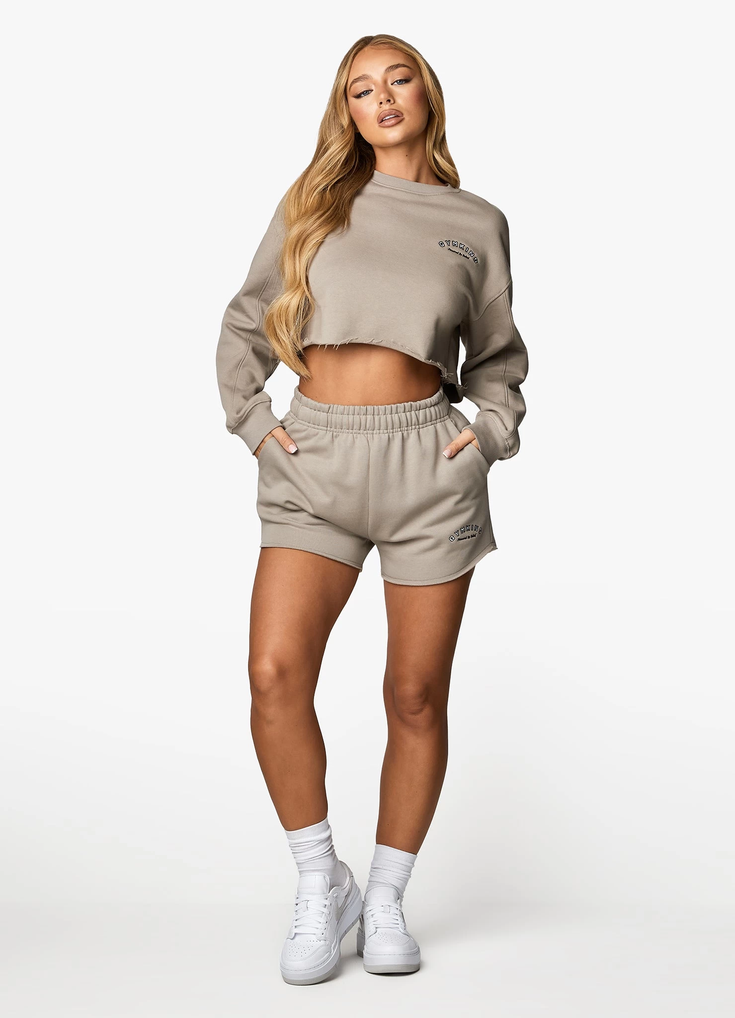 Gym King Radiance Crop Sweatshirt - Mocha 10 Gym King Radiance Crop Sweatshirt - Mocha - Image 8