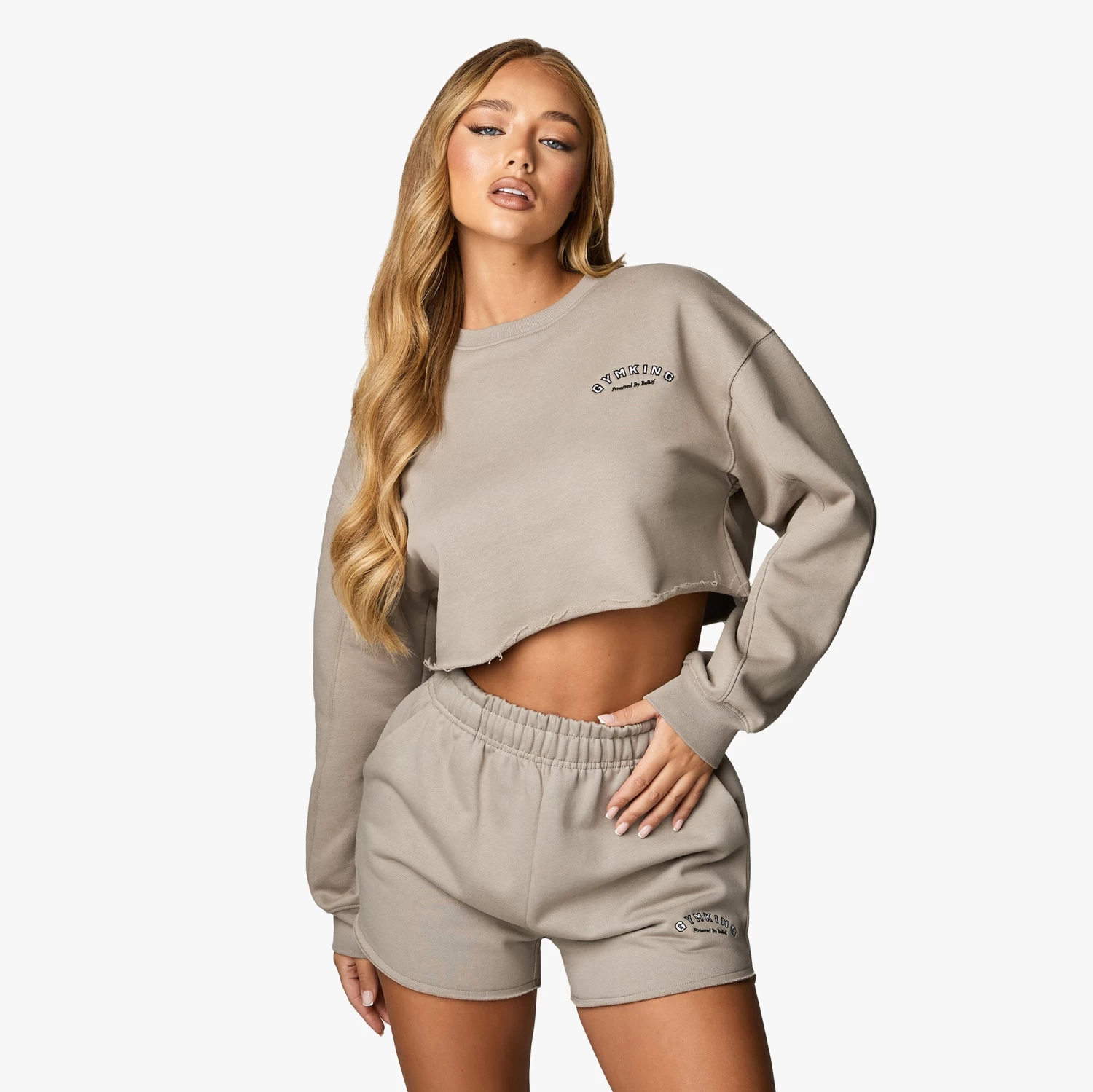 Gym King Radiance Crop Sweatshirt - Mocha 4 Gym King Radiance Crop Sweatshirt - Mocha - Image 2