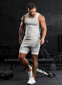 Gym King Rebellion Vest - Light Grey 15 Gym King Rebellion Vest - Light Grey -Fit Wear Shop REBELLIONVEST SHORT LIGHTGREY VST A2BOAAHR A2BOE 344