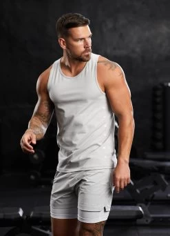 Gym King Rebellion Vest - Light Grey 23 Gym King Rebellion Vest - Light Grey -Fit Wear Shop REBELLIONVEST SHORT LIGHTGREY VST A2BOAAHR A2BOE 348