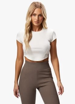 Gym King Refresh Contoured Rib Top - Cream