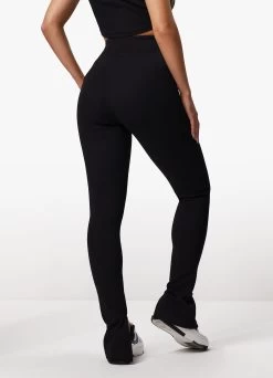 Gym King Refresh Split Hem Rib Legging - Black -Fit Wear Shop REFRESHCONTROUREDRIBTOP LEGGING BLACKWST A2BTIWLG A2BTX 107