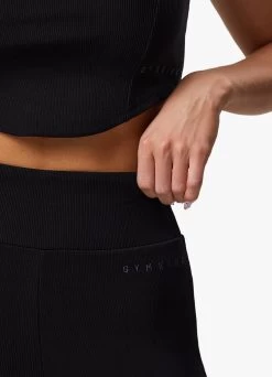 Gym King Refresh Split Hem Rib Legging - Black -Fit Wear Shop REFRESHCONTROUREDRIBTOP LEGGING BLACKWST A2BTIWLG A2BTX 111