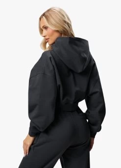 Gym King Refresh Crop Hood - Dark Pewter -Fit Wear Shop REFRESHCROPHOOD JOGGER DARKPEWTERWHD A2BSXWTB A2BT3 71