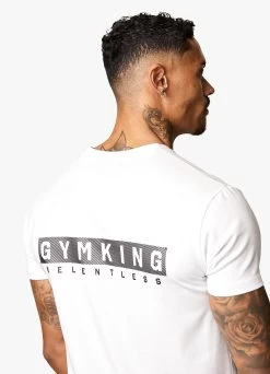 Gym King Relentless Tee - White -Fit Wear Shop RELENTLESSTEE WHITESST A2CEL 94