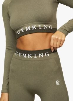 Gym King Seamless Results Long Sleeve Crop - Khaki 11 Gym King Seamless Results Long Sleeve Crop - Khaki -Fit Wear Shop RESULTSSEAMLESSCROP LEGGING KHAKIWTT B27YOWLG B27YQ 22