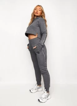 Gym King Results Tape Sky Crop Hood - Mid Grey Marl -Fit Wear Shop RESULTSTAPESKYHOODANDJOGGER MIDGREYMARL 207