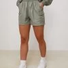 Gym King Satin Cargo Shorts - Dusky Sage -Fit Wear Shop SATINCARGOBOMBER SHORTS DUSKYSAGEWCJ B2CBVWSR B2CBW 228