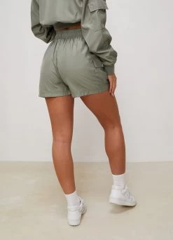 Gym King Satin Cargo Shorts - Dusky Sage -Fit Wear Shop SATINCARGOBOMBER SHORTS DUSKYSAGEWCJ B2CBVWSR B2CBW 229