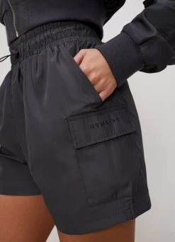 Gym King Satin Cargo Shorts - Graphite -Fit Wear Shop SATINCARGOBOMBER SHORTS GRAPHITEWCJ A2D33WTB A2D36 263