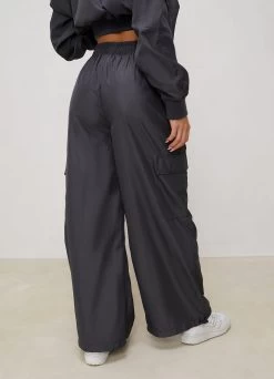 Gym King Satin Cargo Pants - Graphite -Fit Wear Shop SATINCARGOPANTS GRAPHITEWTB A2D36 269