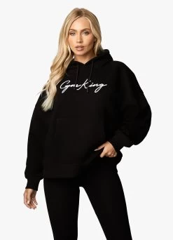 Gym King Script Hood - Black/White -Fit Wear Shop SCRIPTHOOD LEGGING BLACKWHITEWHD A2BKZWLG A2BL5494
