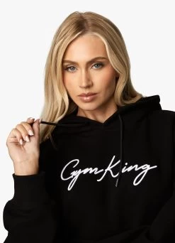 Gym King Script Hood - Black/White -Fit Wear Shop SCRIPTHOOD LEGGING BLACKWHITEWHD A2BKZWLG A2BL5497