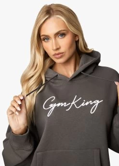 Gym King Script Hood - Steel/White -Fit Wear Shop SCRIPTHOOD LEGGING STEELWHITEWHD A2BL0WLG A2BL6467