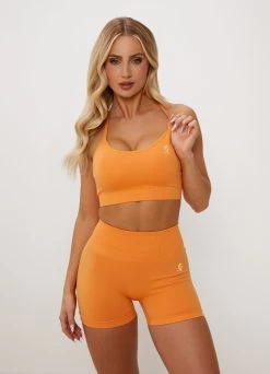 Gym King Sculpt Seamless Bra - Papaya Orange -Fit Wear Shop SCULPTBRA SHORT PAPAYAORANGEWBT A2CH1WSR A2CH5 227