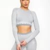 Gym King Seamless Results Long Sleeve Crop Tee - Ice Melange -Fit Wear Shop SEAMLESSRESULTSLSCROP ICEMELANGEWLT A25OF 145