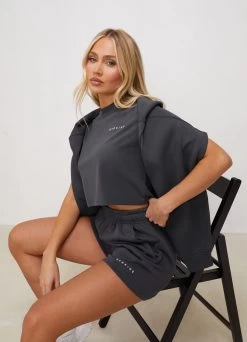 Gym King Shadow Cropped Tee - Shadow Grey -Fit Wear Shop SHADOWCROPPEDTEE SHORT SHADOWGREYWST A2D3HWSR A2C7Z 203