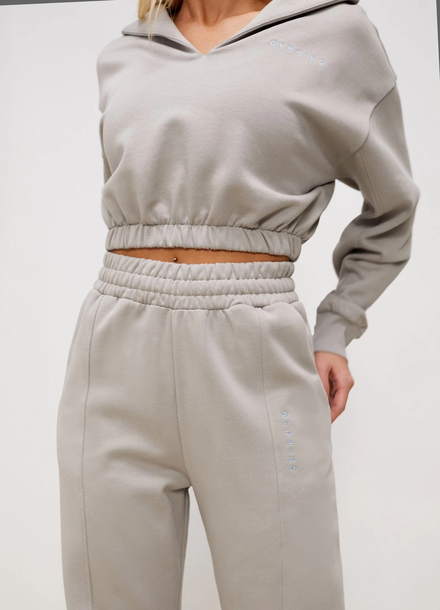 Gym King Shadow Cropped Funnel & Jogger - Dove Grey 12 Gym King Shadow Cropped Funnel & Jogger - Dove Grey - Image 10