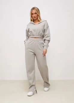Gym King Shadow Cropped Funnel & Jogger - Dove Grey