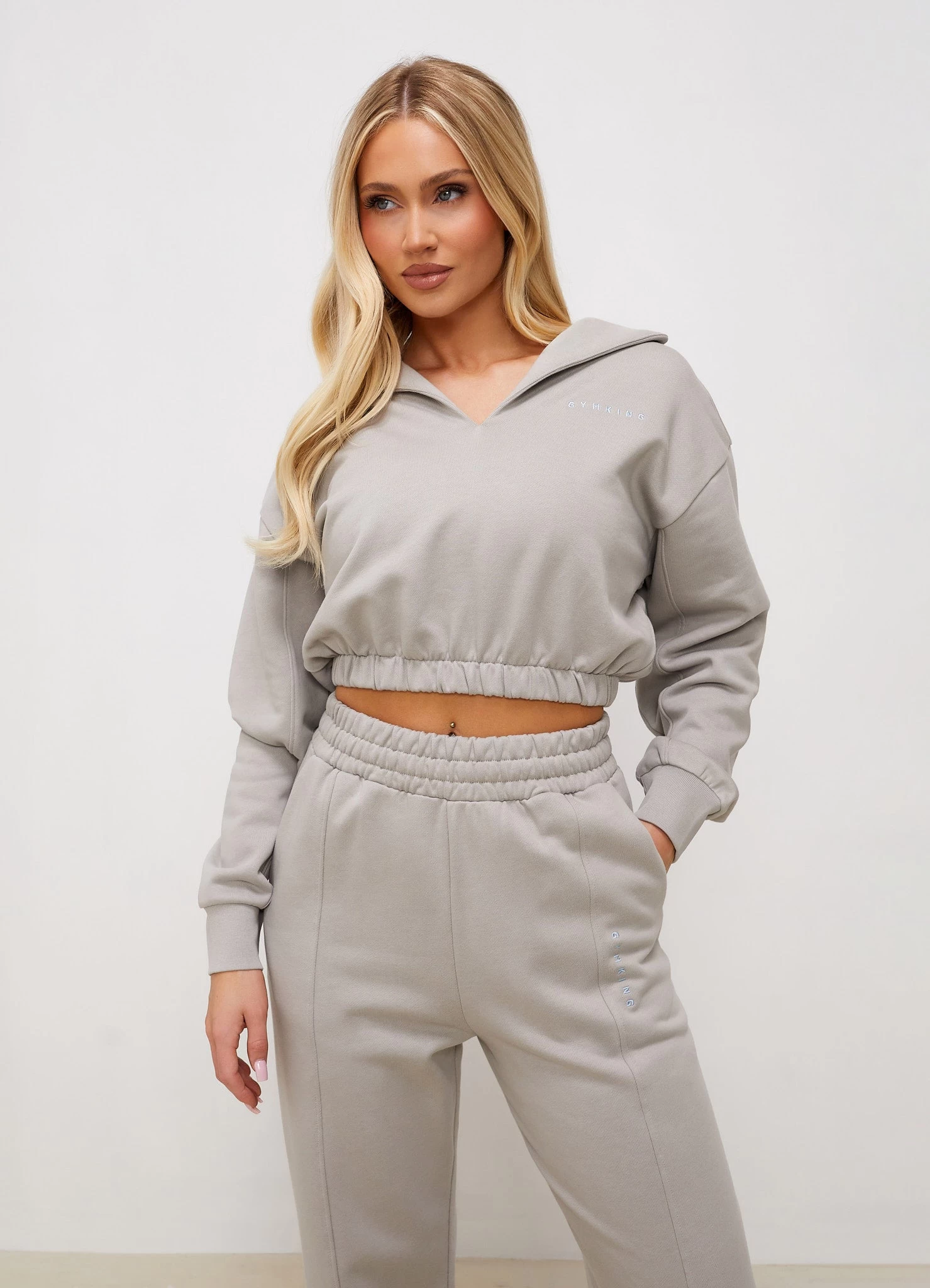 Gym King Shadow Cropped Funnel & Jogger - Dove Grey 7 Gym King Shadow Cropped Funnel & Jogger - Dove Grey - Image 5