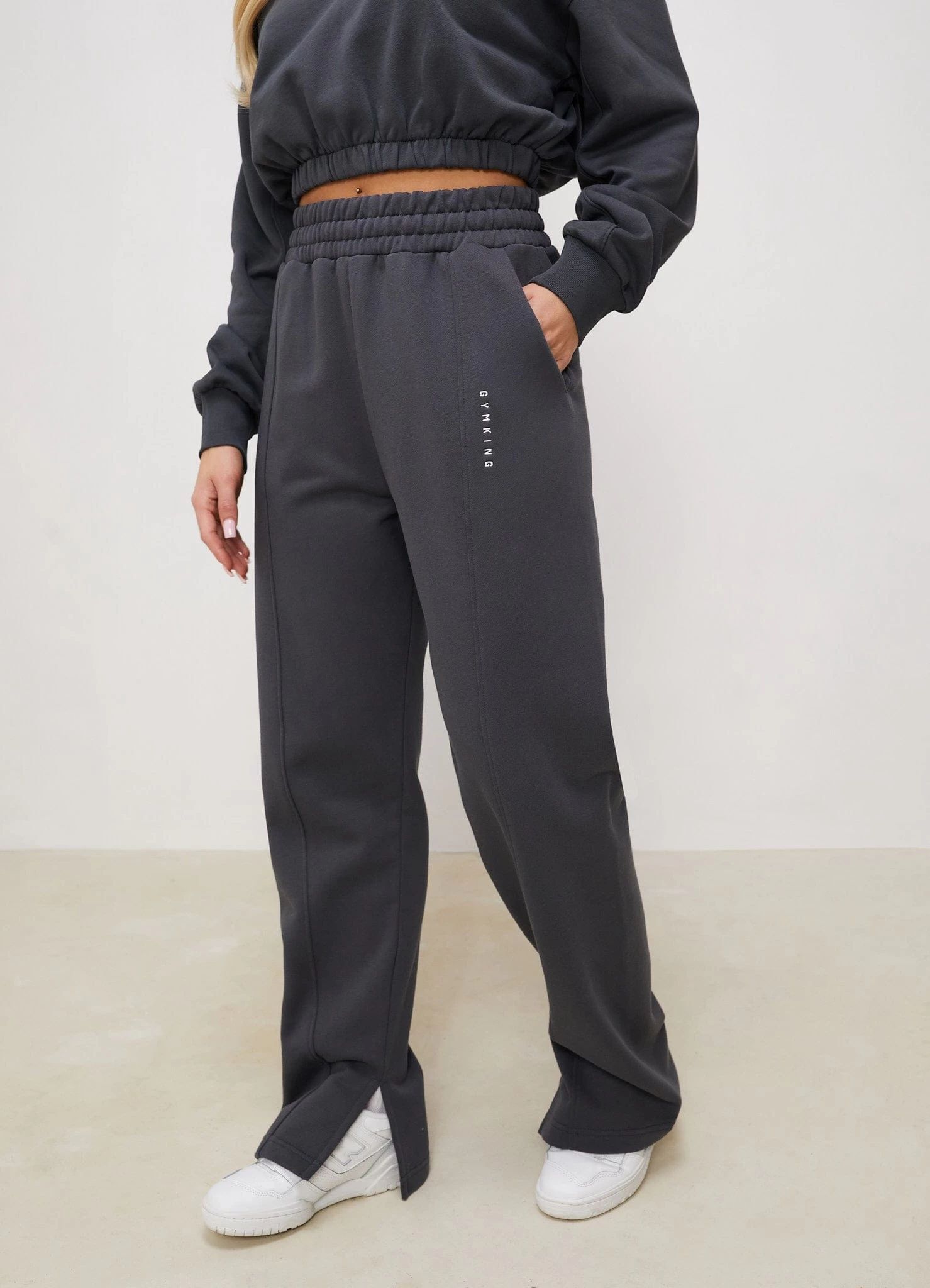 Gym King Shadow Cropped Funnel & Jogger - Shadow Grey 6 Gym King Shadow Cropped Funnel & Jogger - Shadow Grey - Image 4