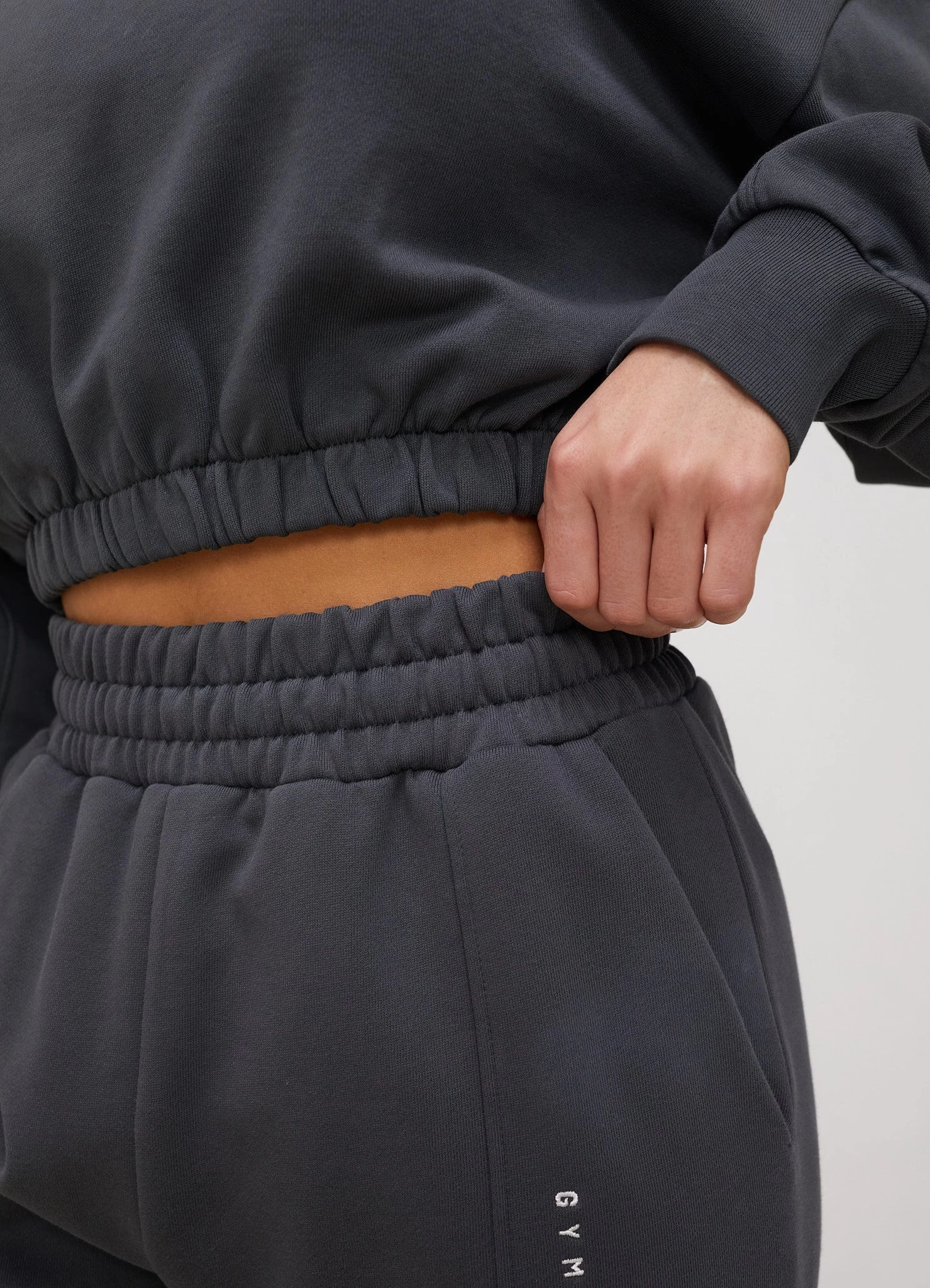 Gym King Shadow Cropped Funnel & Jogger - Shadow Grey 12 Gym King Shadow Cropped Funnel & Jogger - Shadow Grey - Image 10