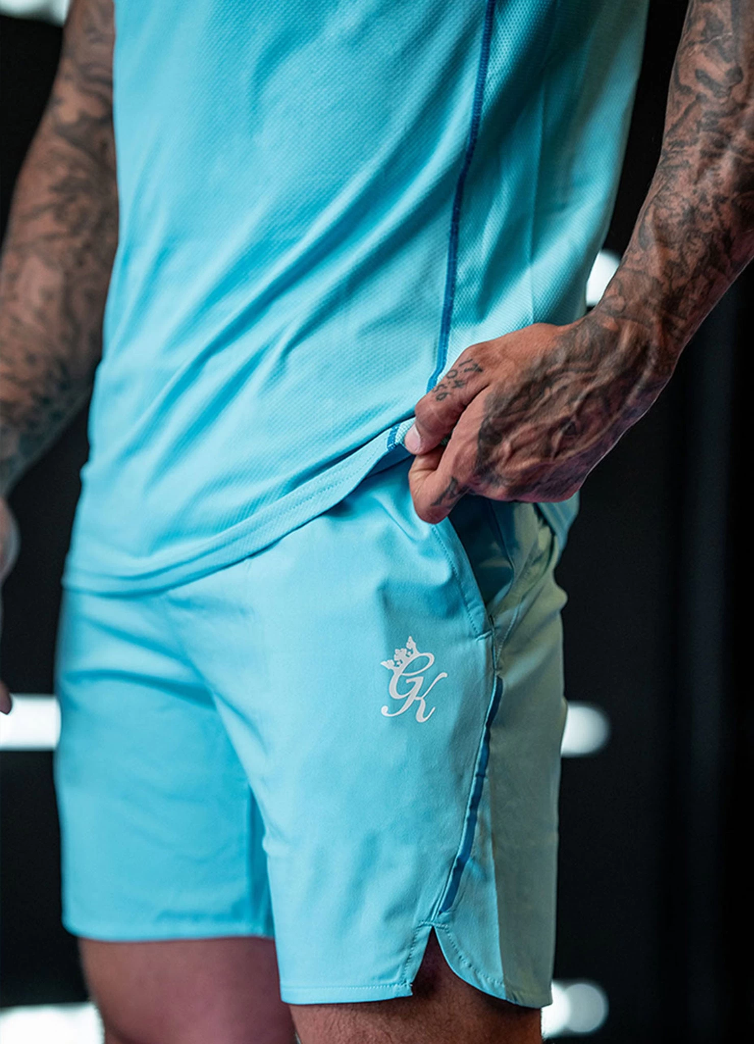 Gym King Contrast Flex 6" Short - Aqua/Blue 3 Gym King Contrast Flex 6" Short - Aqua/Blue