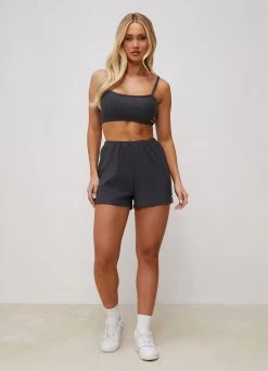 Gym King Signature Rib Bralette - Graphite -Fit Wear Shop SIGNATURERIBBRALETTE SHORT GRAPHITEWVS A2CAKWSR A2CAU 295