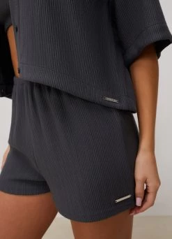 Gym King Signature Rib Crop Shirt - Graphite -Fit Wear Shop SIGNATURERIBSHIRT GRAPHITEWST A2CAF 309