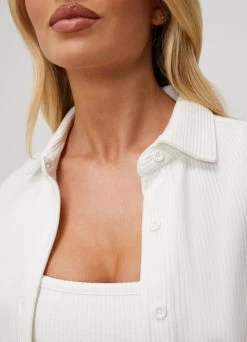 Gym King Signature Rib Crop Shirt - Milk White -Fit Wear Shop SIGNATURERIBSHIRT MILKWHITEWST A2CAEWSR A2CAT 292