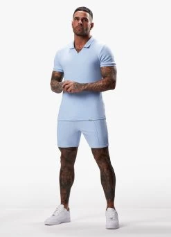 Gym King Signature Texture Polo - Cloud Blue -Fit Wear Shop SIGNATURETEXTUREPOLO SHORT CLOUDBLUEPOS A2CNUSHR A2CNZ188 cd171aed 94f7 4c22 8ca9 dbb4416097e4