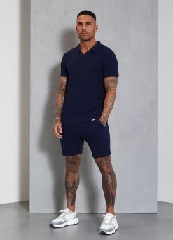 Gym King Signature Texture Polo - Navy -Fit Wear Shop SIGNATURETEXTUREPOLO SHORT NAVYPOS A2ANMSHR A2ANR2 404