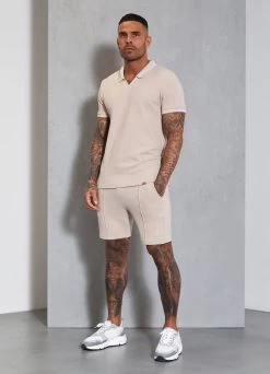 Gym King Signature Texture Polo - Stone -Fit Wear Shop SIGNATURETEXTUREPOLO SHORT STONEPOS A2ANKSHR A2ANQ2 410