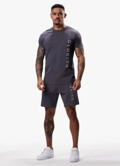 Gym King Split Linear Tee - Graphite -Fit Wear Shop SPLITLINEARTEE SHORT GRAPHITESST A2CR3SHR A2CR726