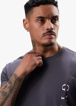 Gym King Split Linear Tee - Graphite -Fit Wear Shop SPLITLINEARTEE SHORT GRAPHITESST A2CR3SHR A2CR731