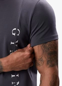 Gym King Split Linear Tee - Graphite -Fit Wear Shop SPLITLINEARTEE SHORT GRAPHITESST A2CR3SHR A2CR733