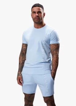 Gym King Split Linear Tee - Soft Blue -Fit Wear Shop SPLITLINEARTEE SHORT SOFTBLUESST A2CR4SHR A2CR816 23dfb234 5a43 4a96 89c9 14fdfc4059ad